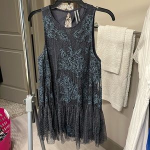 Anthropologie Beaded Tull Long/Tunic Blouse